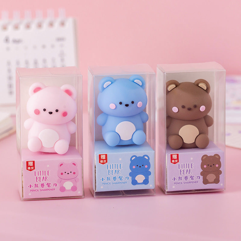 Wholesale Eraser, Portable and Cute Silicone Pencil Sharpener for Primary School Students